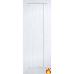 Vertical 5P White Primed Moulded Internal Fire Door (textured) FD30